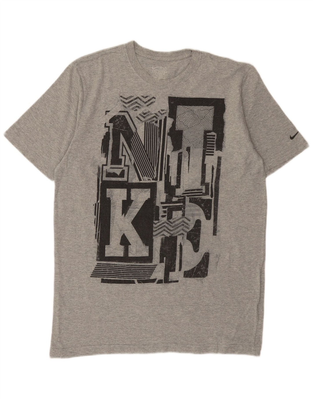 Nike Camiseta gráfica de ajuste regular para hombre Top grande de algodón gris