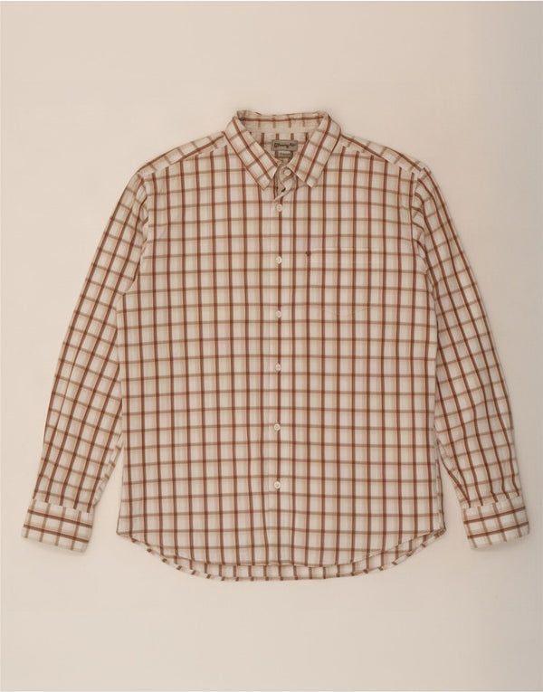 Camisa Wrangler Hombre Algodón Cuadros Beige Medio