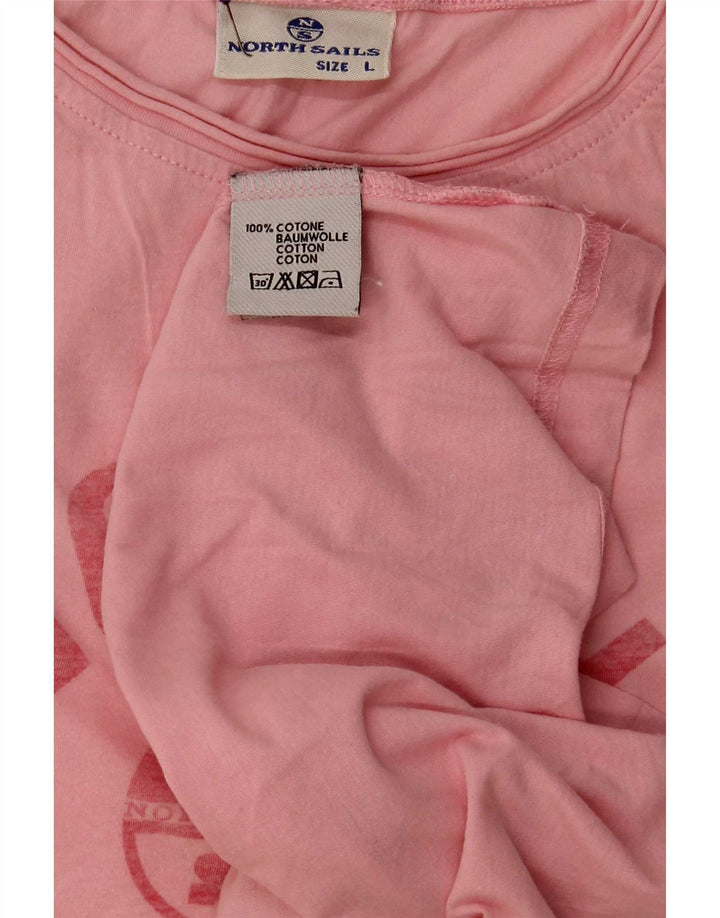 North Sails Camiseta gráfica para hombre Top grande de algodón rosa