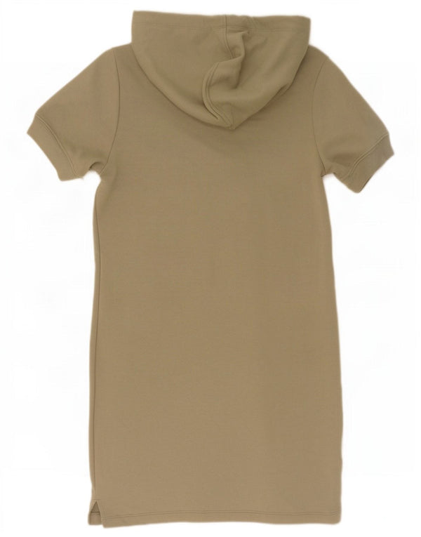 Dkny Vestido con capucha de manga corta para mujer UK 44 Algodón caqui mediano