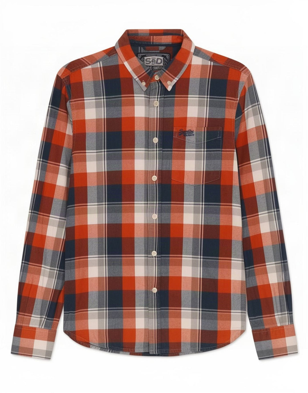 Superdry Camisa De Franela De Algodón Con Cuadros Rojos Grandes