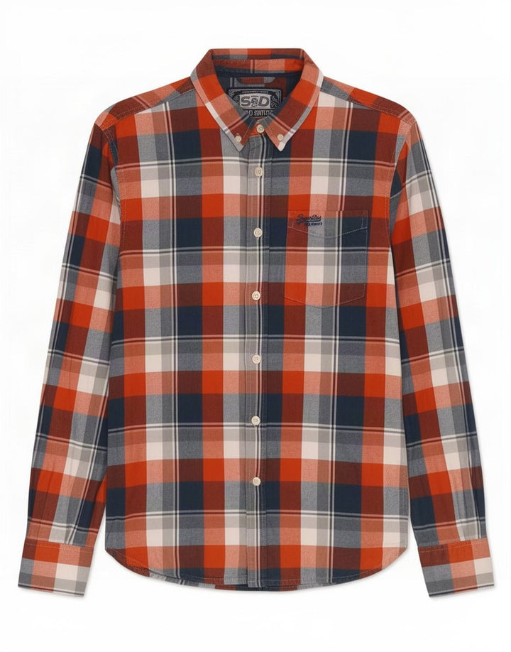 Superdry Camisa De Franela De Algodón Con Cuadros Rojos Grandes