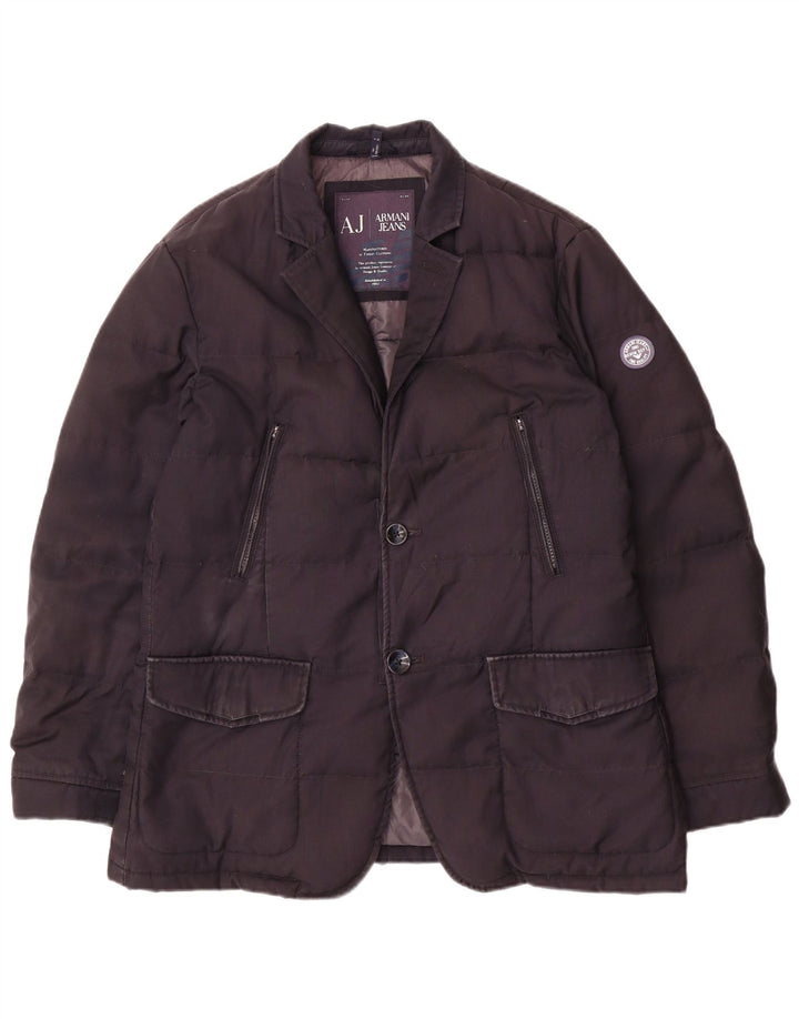 Armani Jeans Chaqueta tipo blazer acolchada con 2 botones para hombre IT 50 Large Azul marino