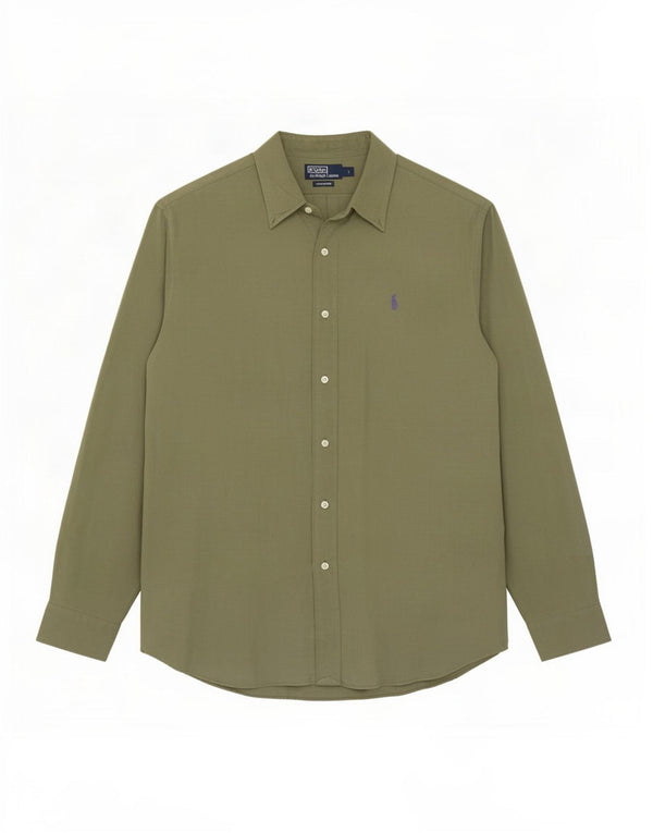 Camisa Polo Ralph Lauren Ellington para hombre de seda verde grande