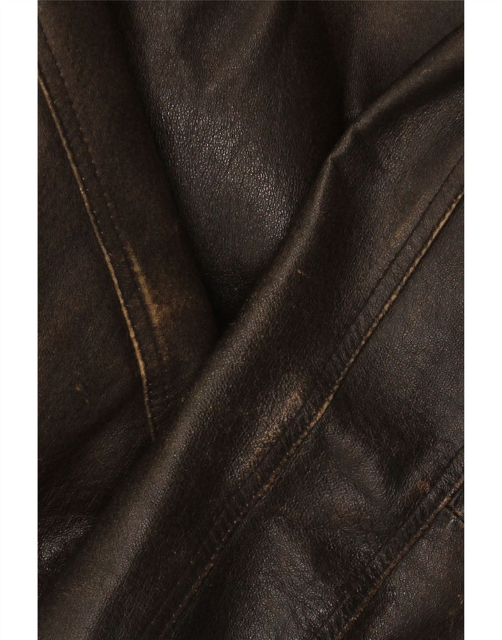 Route 66 Chaqueta de cuero para hombre UK 40 Large Cuero marrón