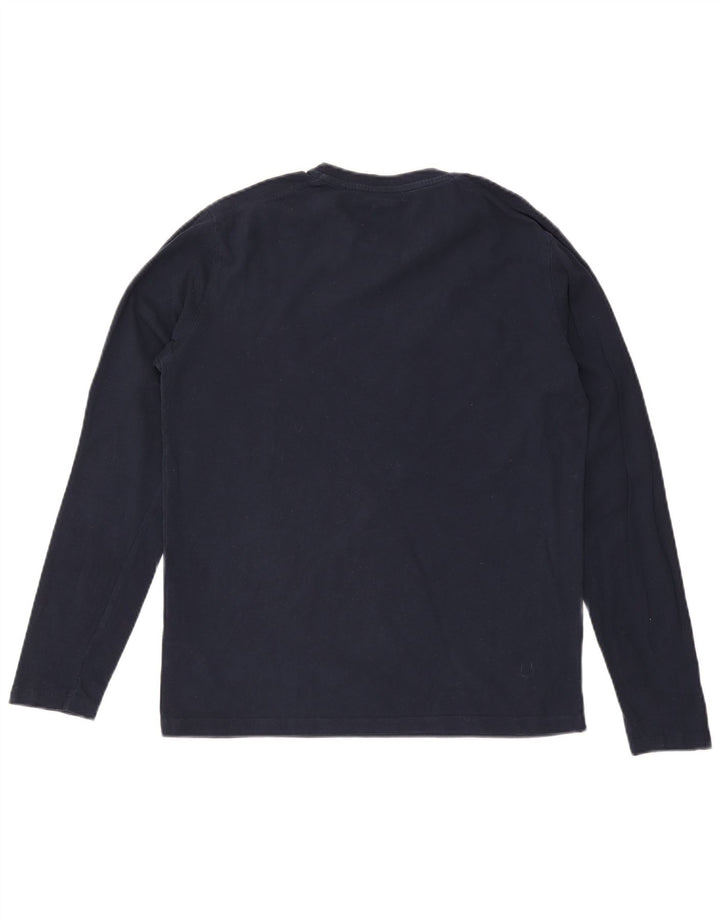 Asociación de Polo de EE. UU. Camiseta Hombre Manga Larga Algodón Azul Marino Medio