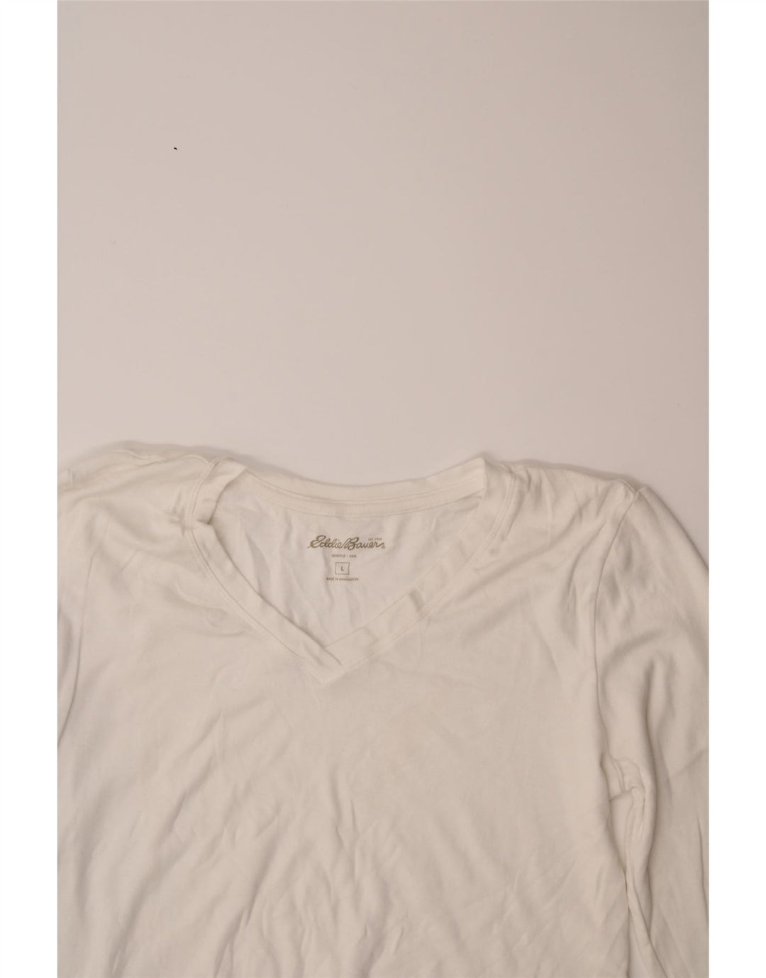 EDDIE BAUER Womens Seattle Top Long Sleeve UK 14 Large White Cotton Vintage Eddie Bauer and Second-Hand Eddie Bauer from Messina Hembry 