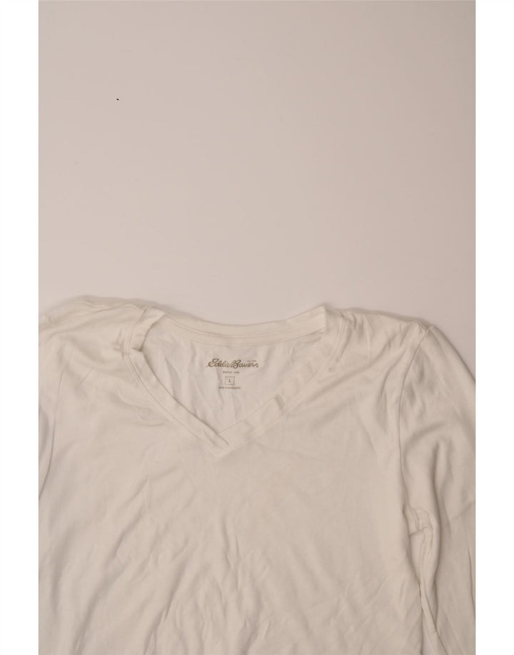EDDIE BAUER Womens Seattle Top Long Sleeve UK 14 Large White Cotton Vintage Eddie Bauer and Second-Hand Eddie Bauer from Messina Hembry 