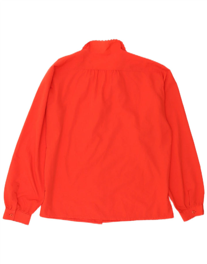 Vintage mujer camisa blusa Reino Unido 16 rojo grande