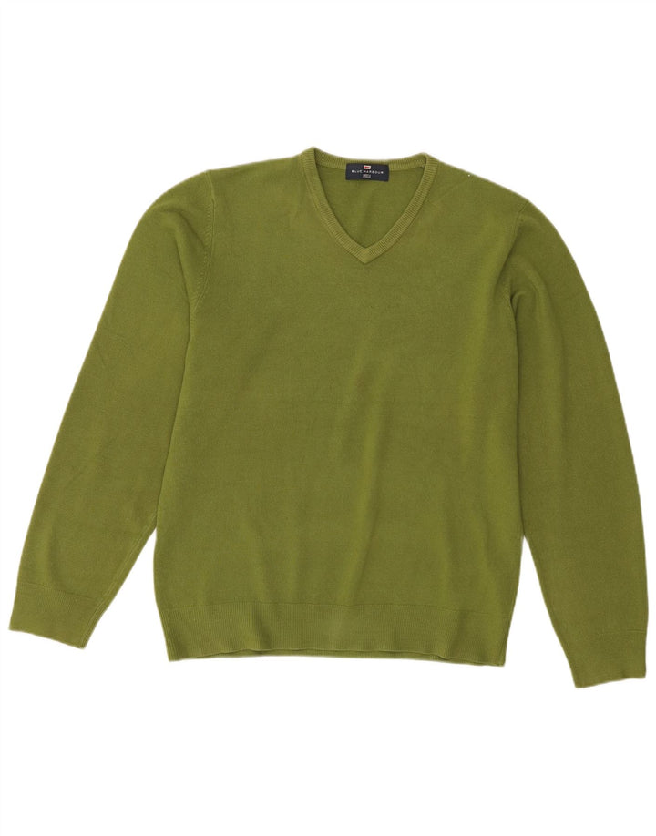 Jersey Marks & Spencer Hombre con Cuello en V Azul Harbor Verde Medio