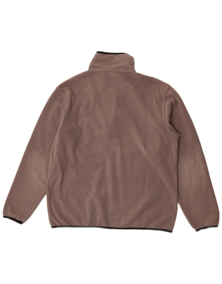 Asics Hombre Zip Neck Fleece Jumper Large Marrón Poliéster