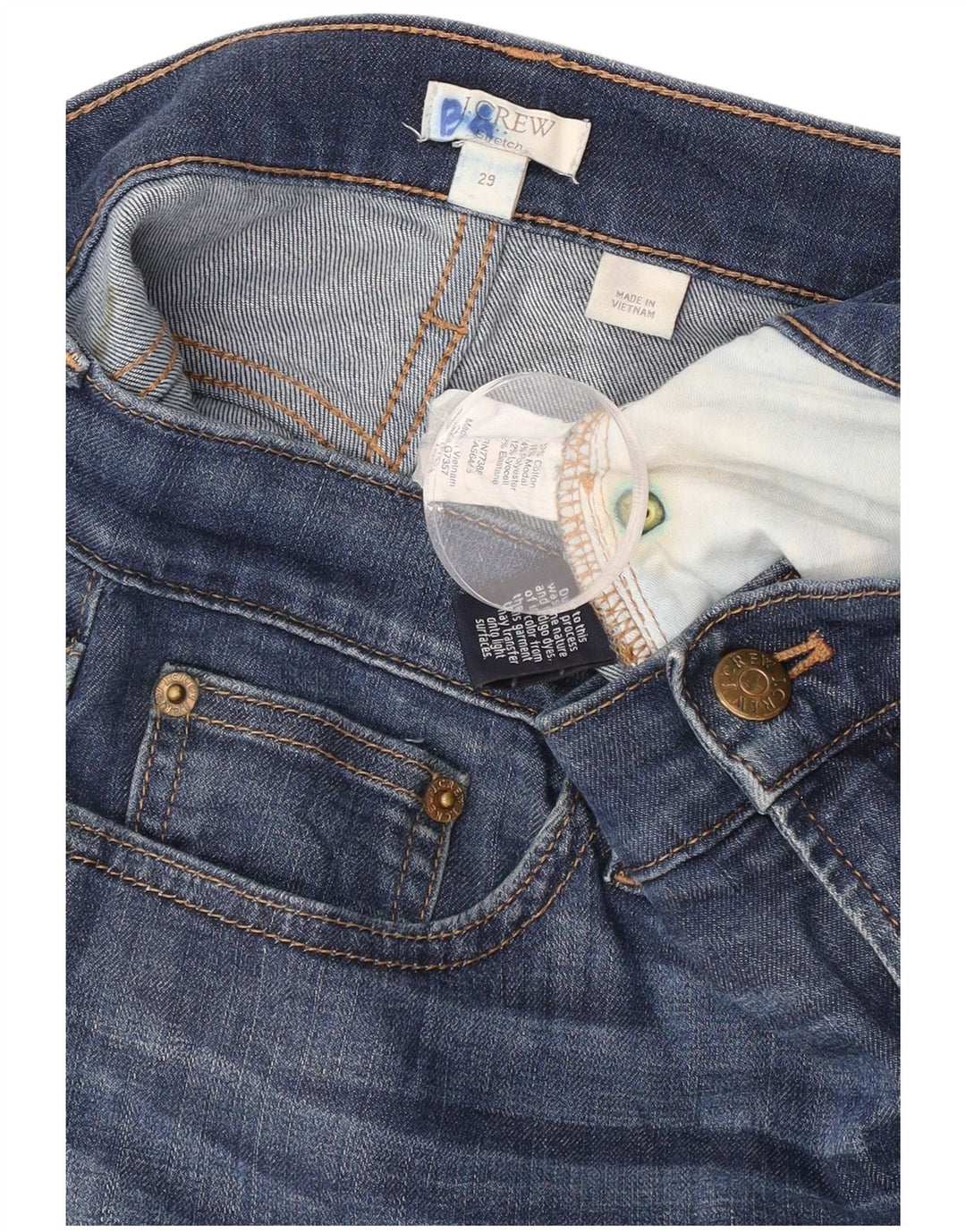 Vaqueros ajustados elásticos para mujer J. Crew W29 L30 Algodón azul marino