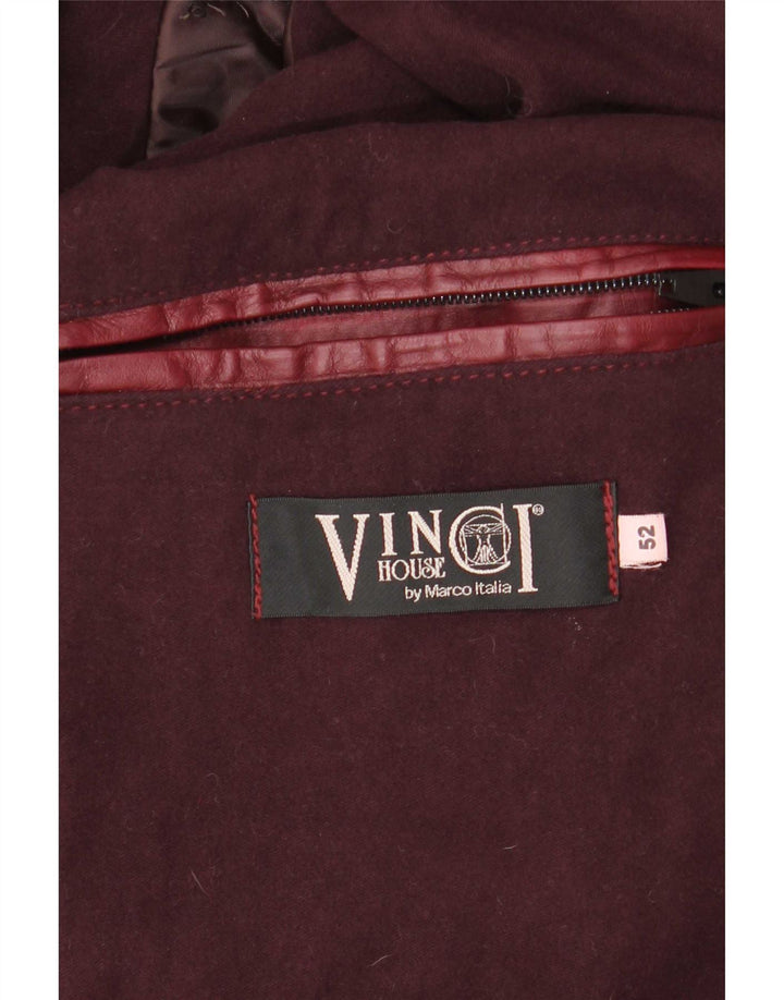 Vinci Abrigo de cuero para mujer IT 52 2XL Borgoña