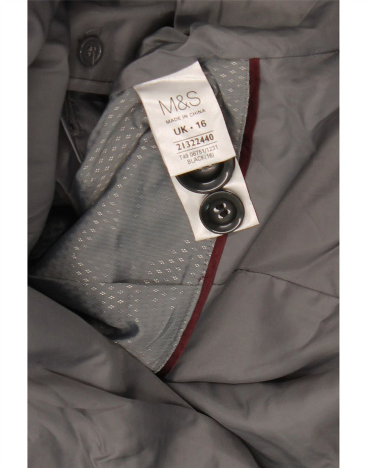 Marks & Spencer Abrigo para mujer UK 46 Grande Lana negra