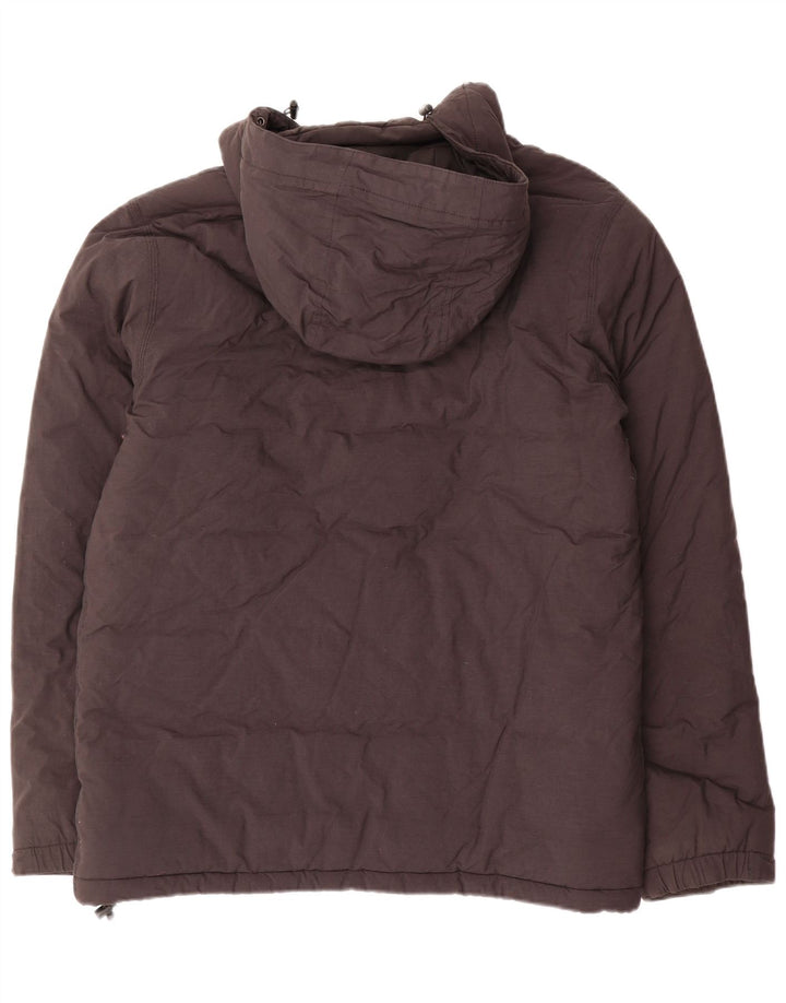 Vans Chaqueta acolchada con capucha para hombre, talla 40, nailon gris grande