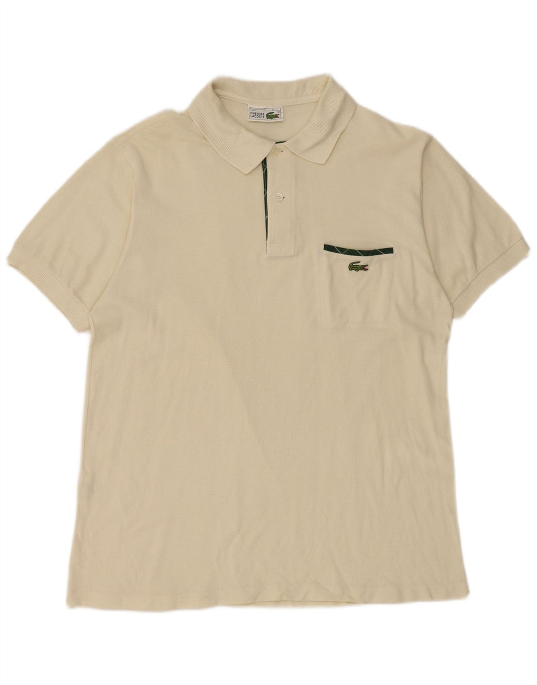 LACOSTE Polo para hombre talla 4 mediano algodón blanquecino