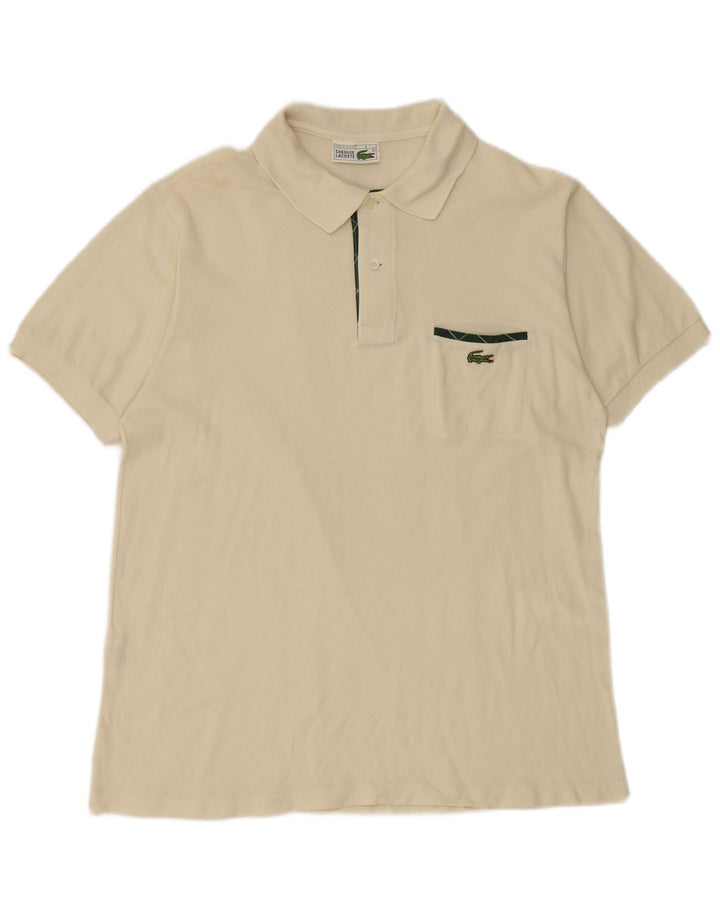 LACOSTE Polo para hombre talla 4 mediano algodón blanquecino