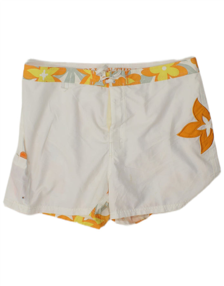 Sundek Traje de baño gráfico para hombre XL Poliéster floral blanco