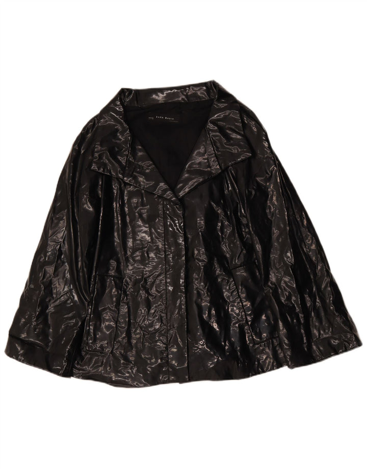 Zara Chaqueta Blazer De 3 Botones para Mujer Reino Unido 46 Grande Negro