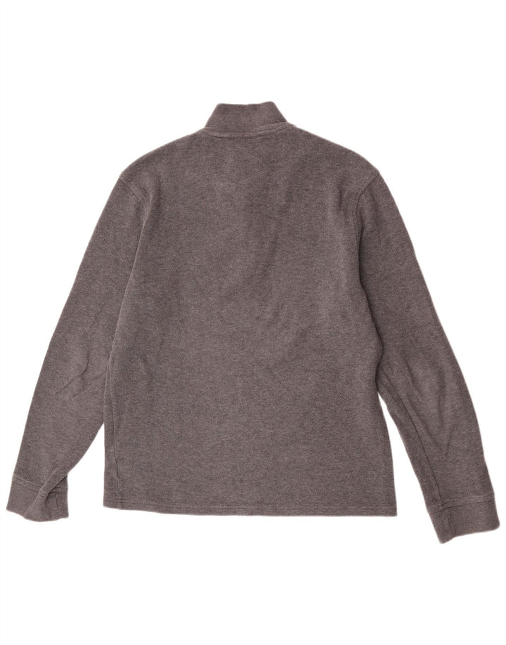 Calvin Klein Sudadera con Cuello y Cremallera para Hombre Jersey pequeño de algodón Gris