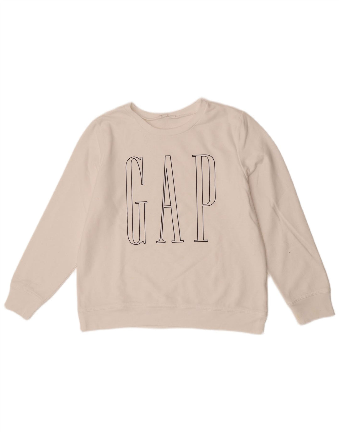 Gap Mujer Gráfico Sudadera De Gran Tamaño Jersey UK 10 Small Blanco