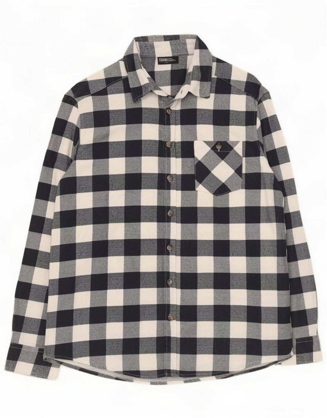 Idéntica camisa de franela para hombre grande de algodón a cuadros azul marino