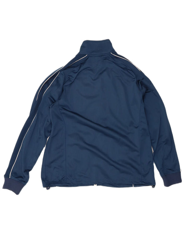 ASICS Womens Tracksuit Top Jacket UK 20 2XL Navy Blue Polyester