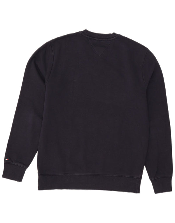 TOMMY HILFIGER Sudadera gráfica para hombre Jumper Large Azul marino Colorblock