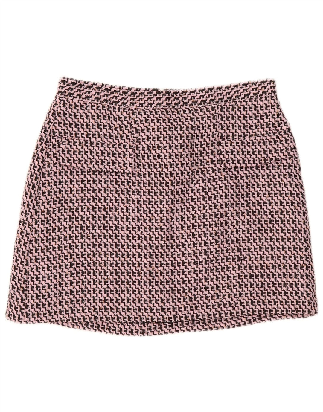 Topshop Minifalda para mujer UK 14 Large W32 Pink Chevron Poliéster