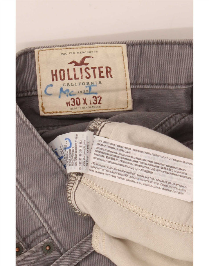 Vaqueros Hollister Hombre Slim W30 L32 Algodón Gris