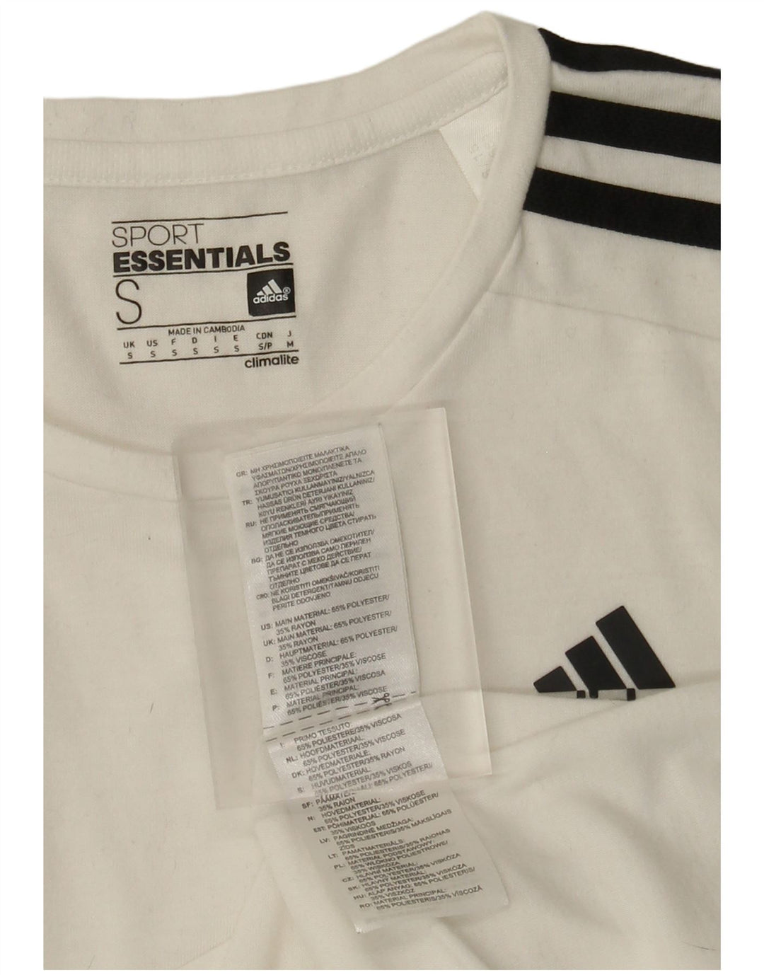 Adidas Mujer Climalite Camiseta Top UK 10 Pequeño Poliéster Blanco