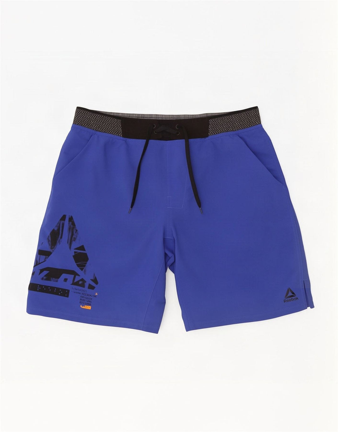 Reebok Shorts deportivos con estampado gráfico en poliéster color azul medio