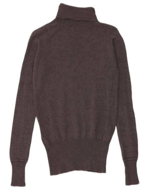 Zara - Jersey con cuello vuelto para mujer, talla 40, algodón gris medio