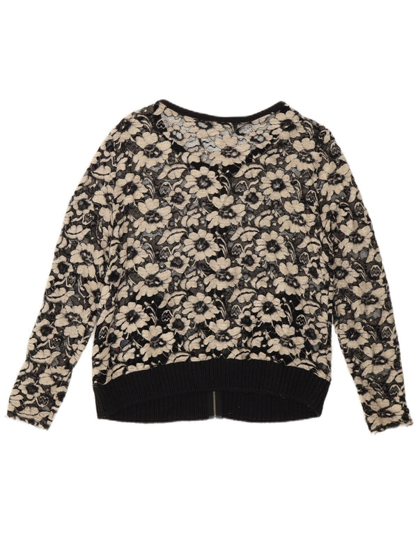 MINT VELVET Cárdigan transparente para mujer UK 44 Viscosa negra mediana