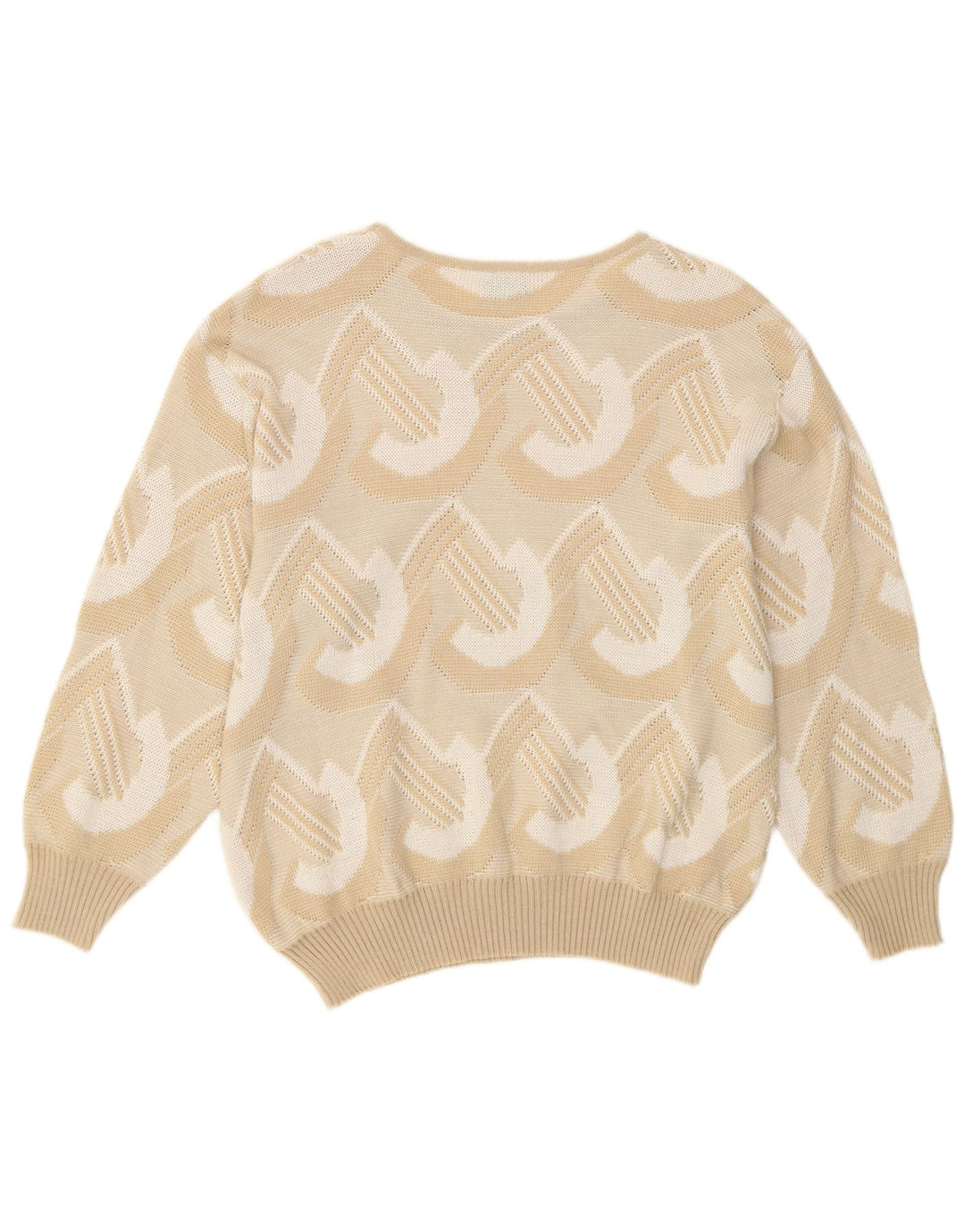 Canda Jersey Mujer Cuello Barco IT 48 XL Acrílico Geométrico Beige