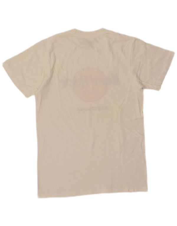 Hard Rock Cafe Mens Barcelona Graphic Camiseta Top Pequeño Algodón Blanco
