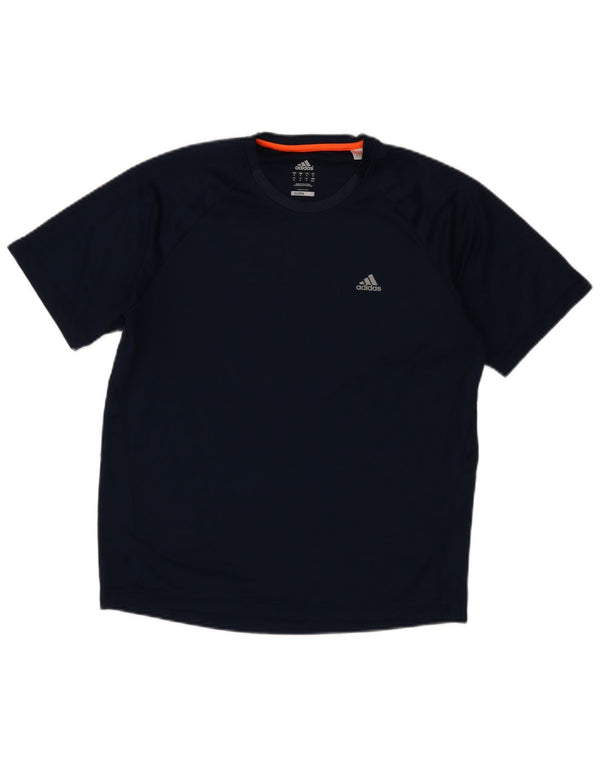 Adidas Hombre Climalite Camiseta Top Medio Azul Marino Poliéster