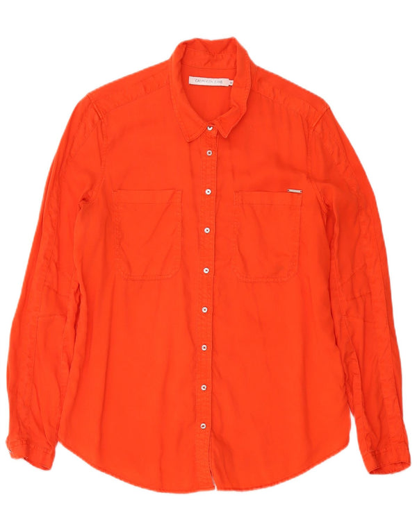 Calvin Klein Jeans Camisa para mujer Reino Unido 44 Lyocell naranja mediano