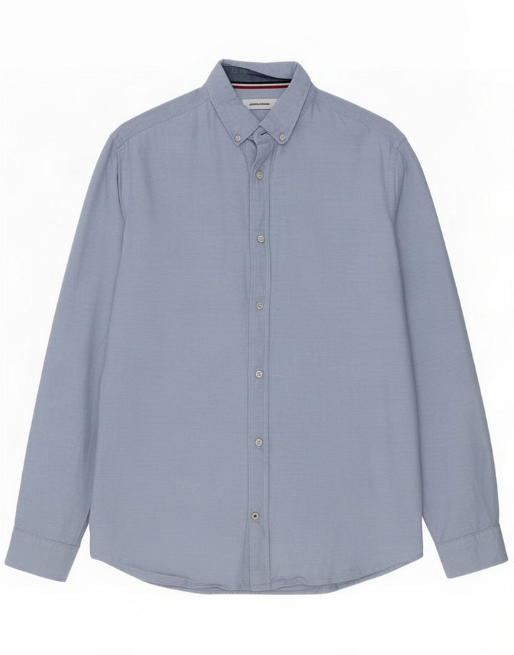 Camisa Jack & Jones para hombre Algodón moteado azul medio