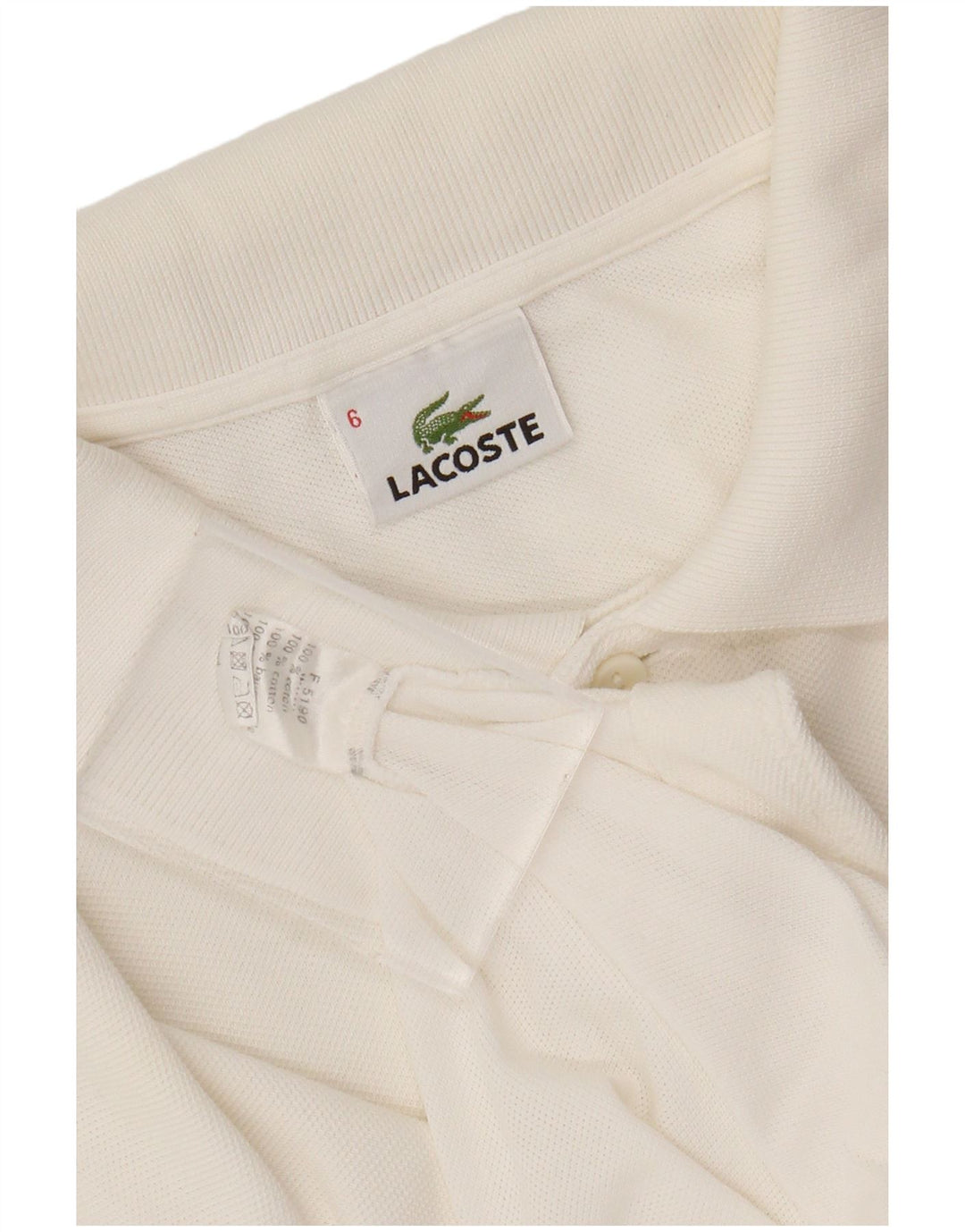 LACOSTE Polo para hombre Talla 6 XL Algodón blanco