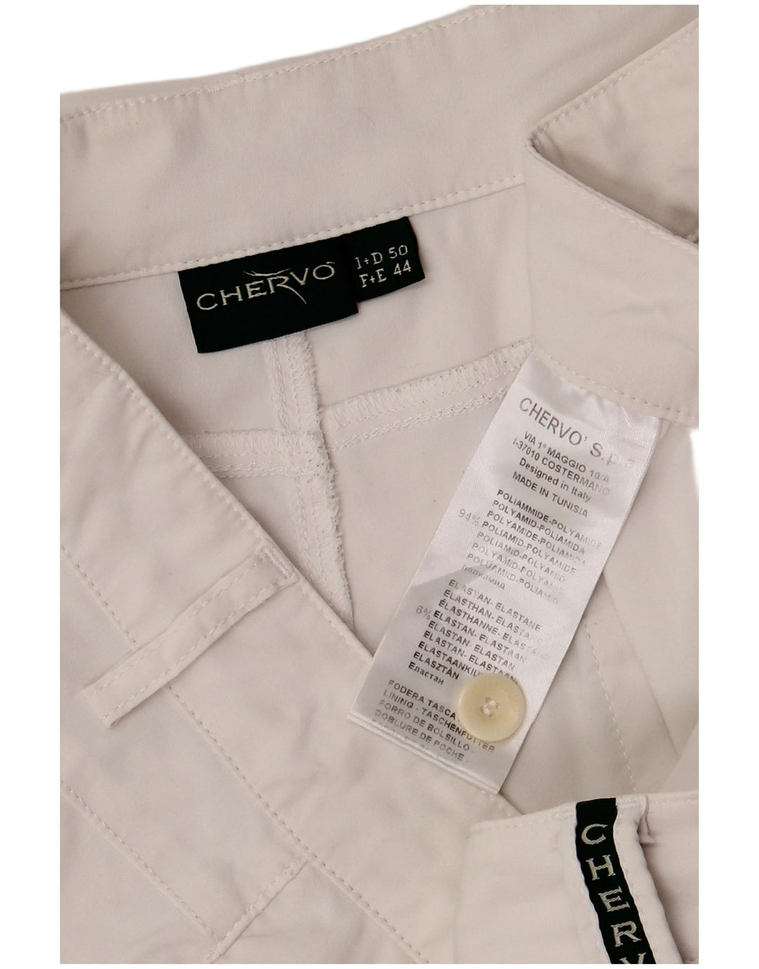 CHERVO Pantalones cortos casuales para hombre IT 50 Large W34 Poliamida blanca