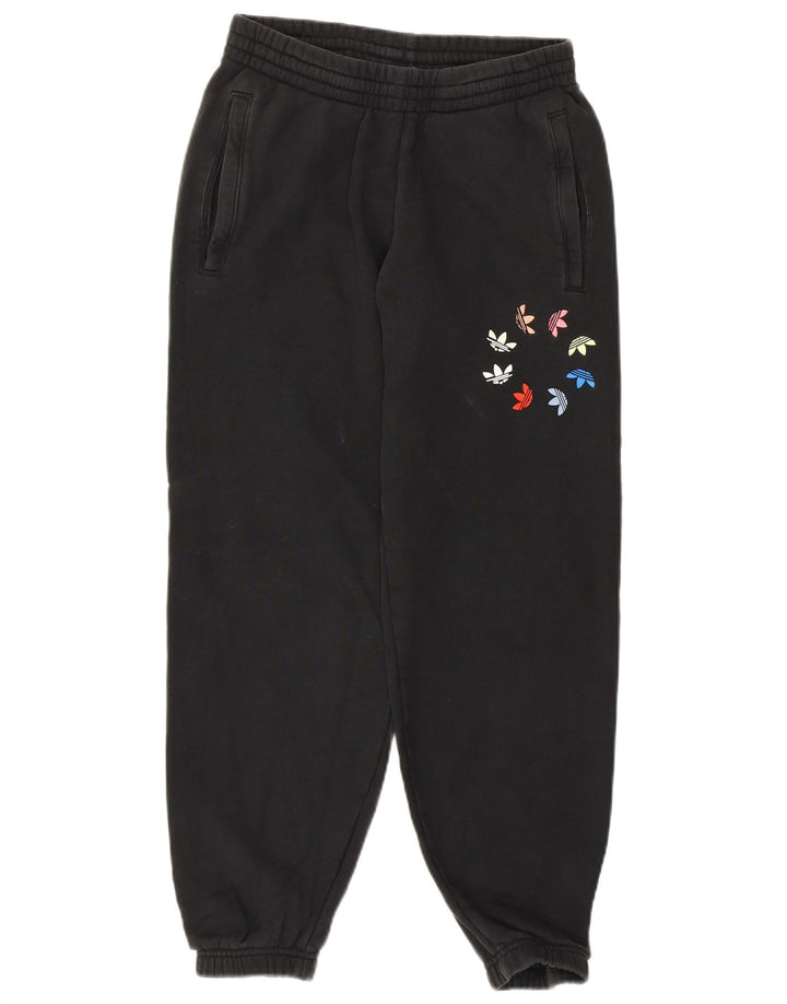 ADIDAS Pantalones de chándal gráficos para mujer Joggers UK 8 Pequeño Algodón negro