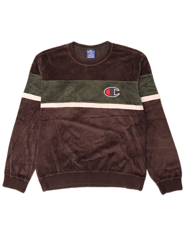 Champion Sudadera De Terciopelo Para Mujer UK 46 Grande Gris Colorblock
