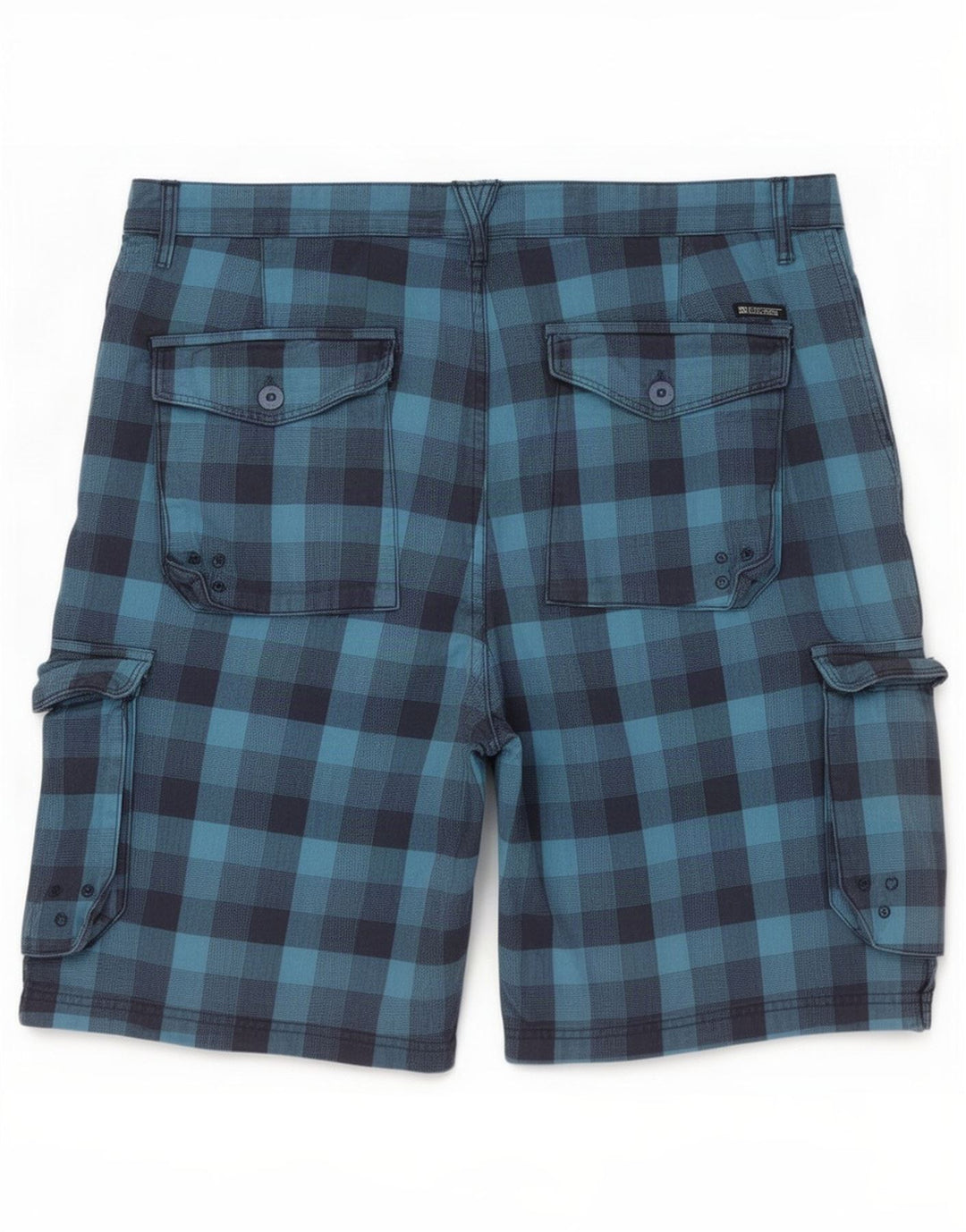 Pantalones cortos cargo DC para hombre W38 XL Algodón a cuadros azules