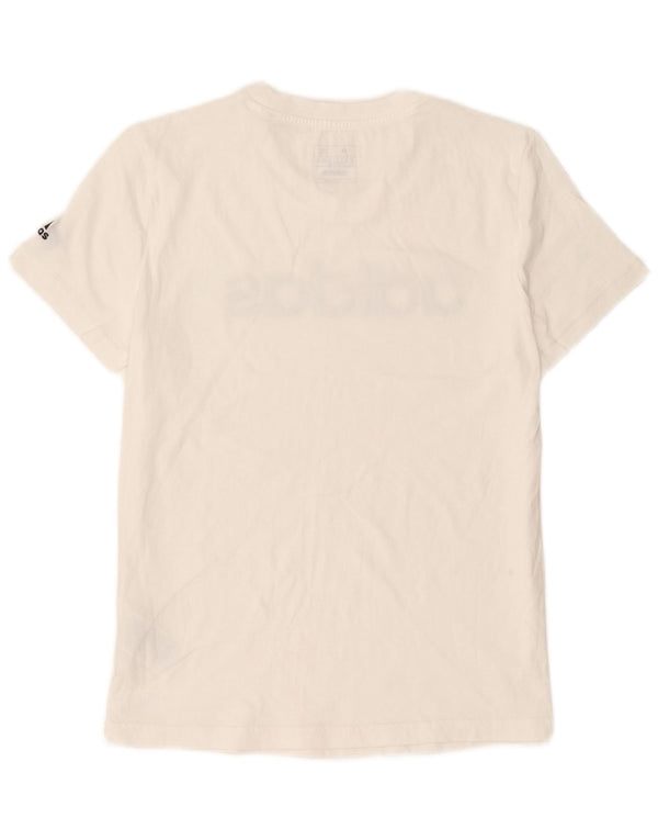 Adidas Camiseta gráfica para mujer Top UK 12 Medium White Cotton