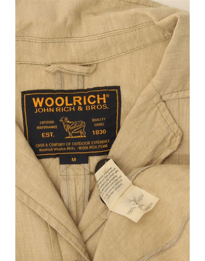 Woolrich Chaqueta tipo blazer de 4 botones para mujer Reino Unido 42 Lino beige mediano