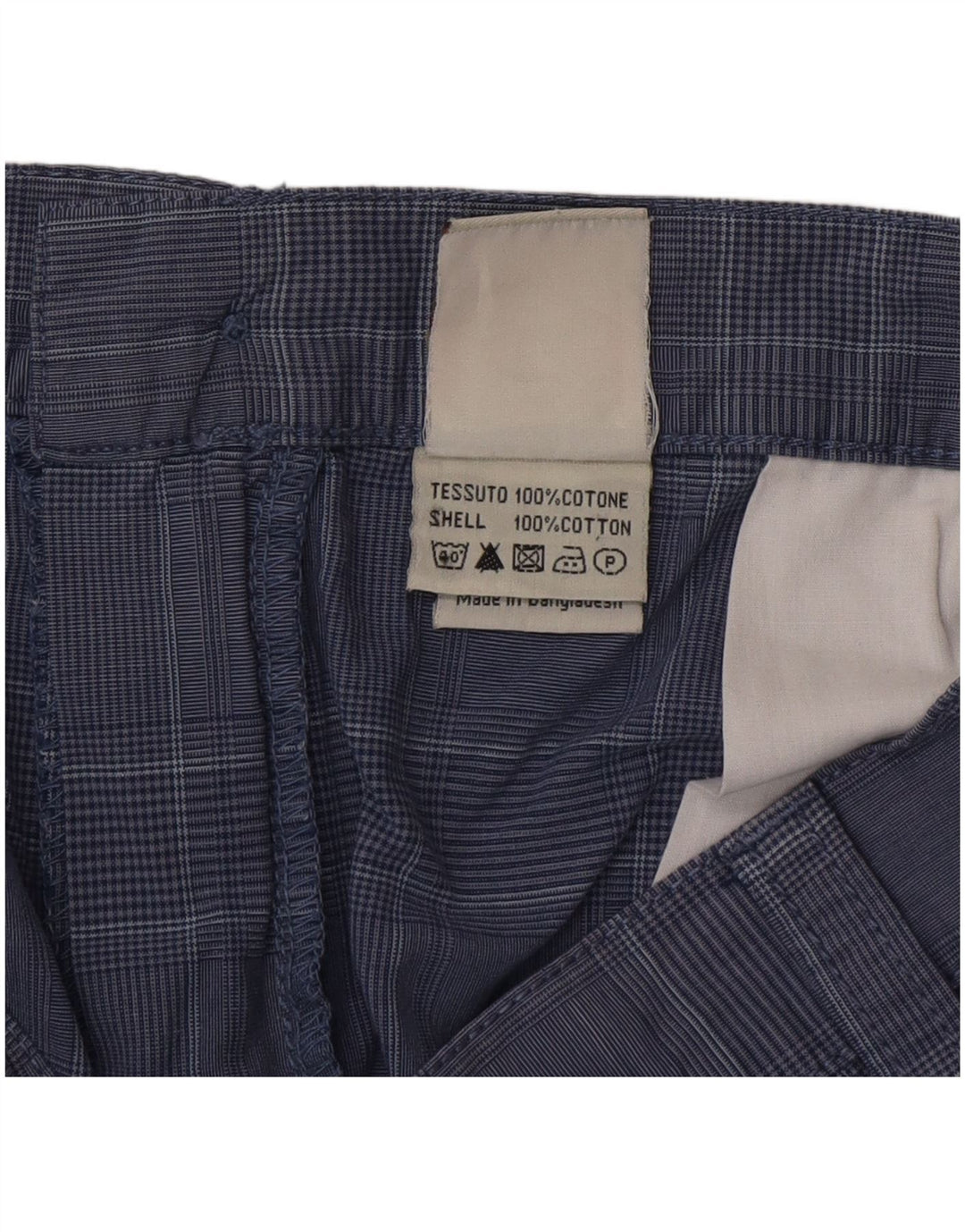 Pantalones cortos cargo para hombre Blue Side IT 52 XL W36 Algodón a cuadros azules