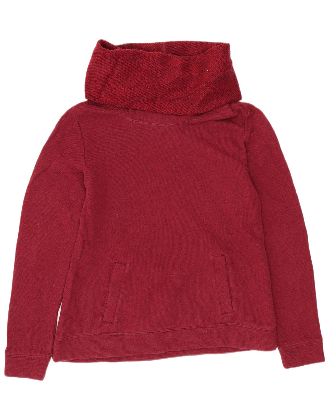 J. Crew - Sudadera con cuello vuelto para mujer, talla 10, algodón burdeos pequeño