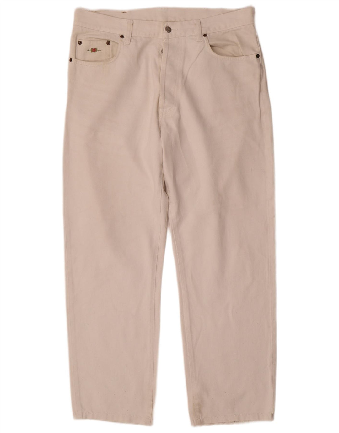 Vaqueros Charro Hombre Rectos W38 L30 Algodón Blanco