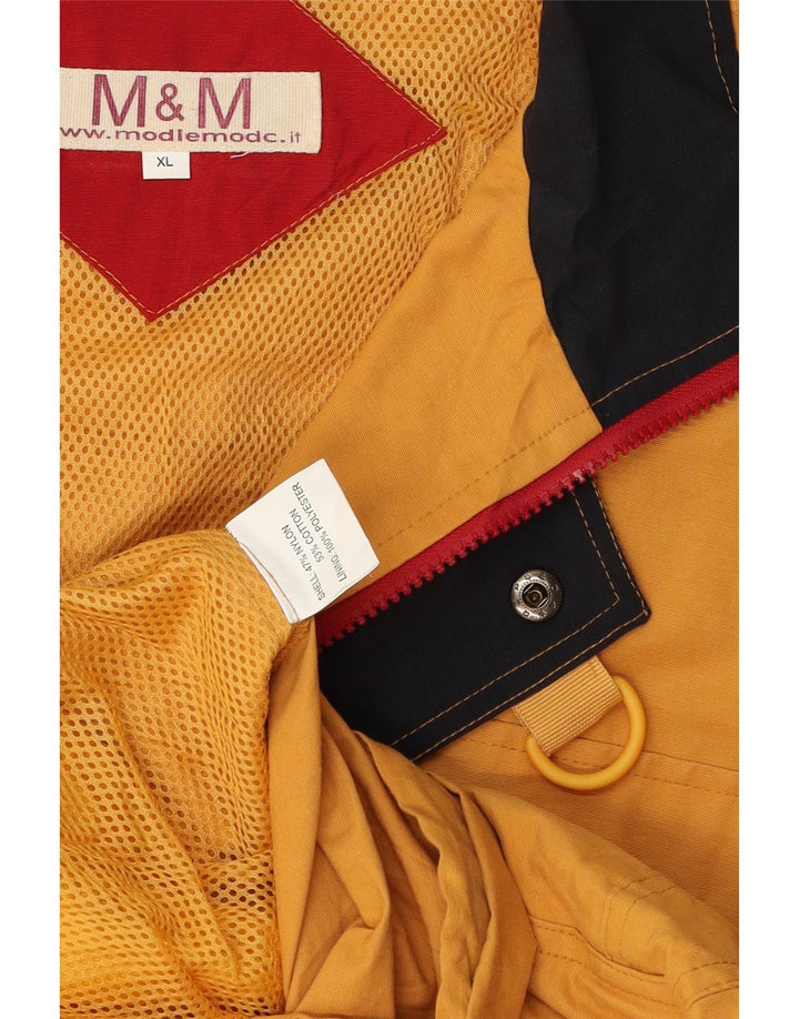 Chaqueta de lluvia vintage para hombre Reino Unido 42 XL Nylon amarillo